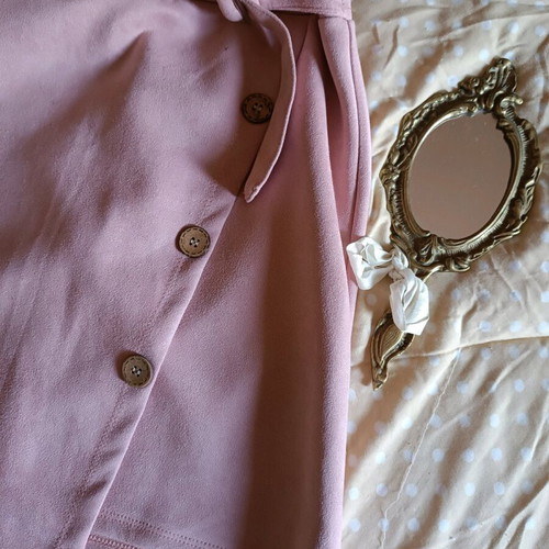 Pink short skirt used, size S, velvet texture