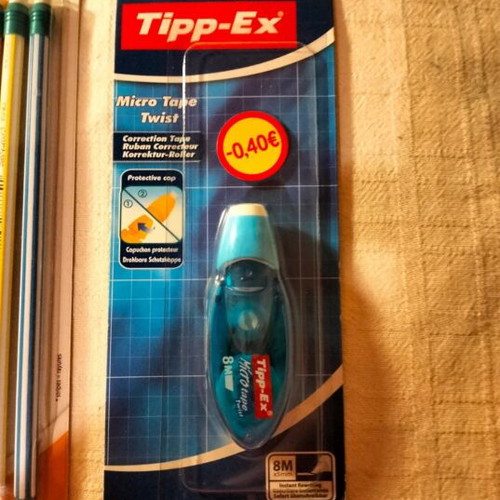 Stationery set with pens, pencils, correction tape, sharpener and eraser