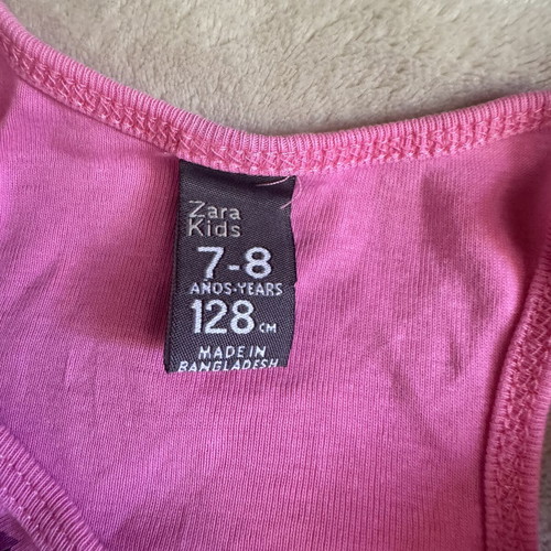 Girls hot pink tank top Zara kids 7-8 years 128cm like new