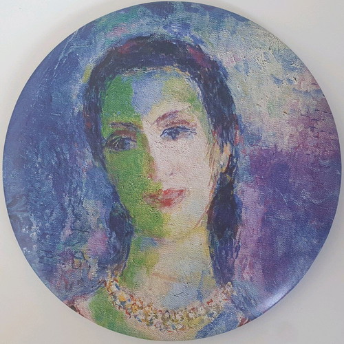 Handbag mirror Portrait of Eliza V. Goulandris by Marc Chagall like new