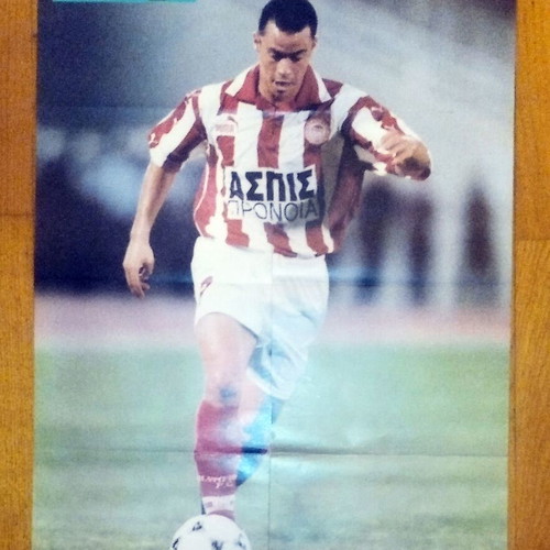Giant poster Demis Nikolaidis AEK Stelios Giannakopoulos OSFP new double-sided