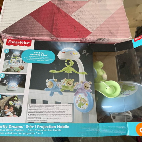 Fisher Price Μόμπιλε Κούνιας με Μουσική και Περιστροφή Αρκουδάκια σαν καινούργιο