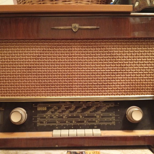 Wega vintage radio with built-in turntable