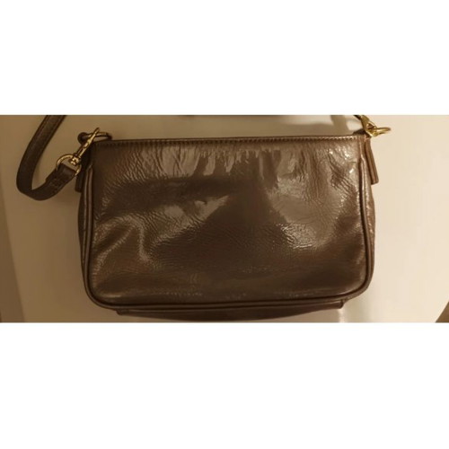 Armani Jeans crossbody bag used, patent leather dusty milo-gray