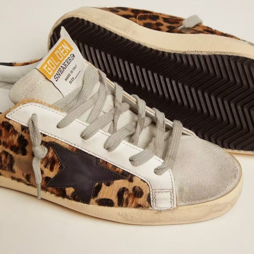 Golden Goose women's shoe with leopard print and black star