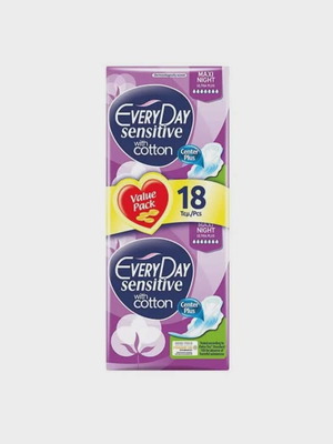 Everyday Sensitive Maxi Night Ultra Plus sanitary pads pack of 18 new
