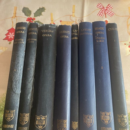 Oxford stereotypical editions used, set of 8 books with ancient text
