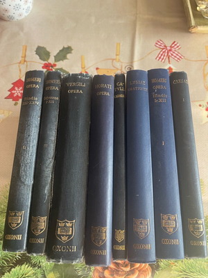 Oxford stereotypical editions used, set of 8 books with ancient text