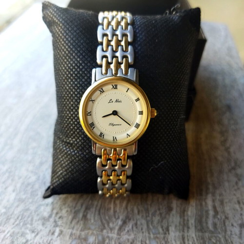 Le Noir Elegance 28mm women's watch new, two-tone gold and silver