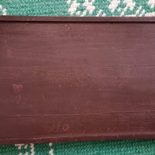Handmade serving tray used with rattan and wood