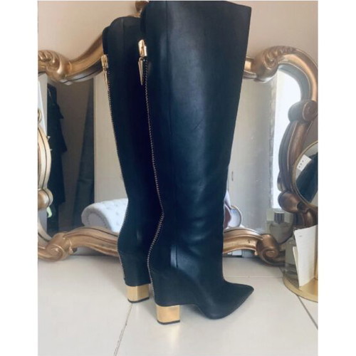Giuseppe Zanotti leather boots size 40 like new, black and gold
