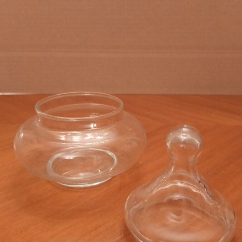 Vintage glass apothecary jar with lid (12cm)