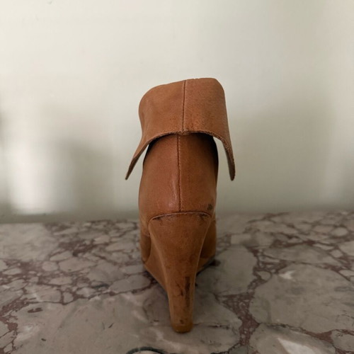 Zara ankle boots size 38 like new, brown wedge heel