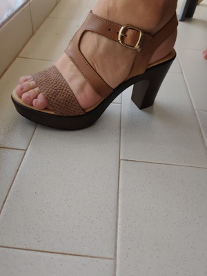 Eva Frutos leather sandals used, size 37, brown