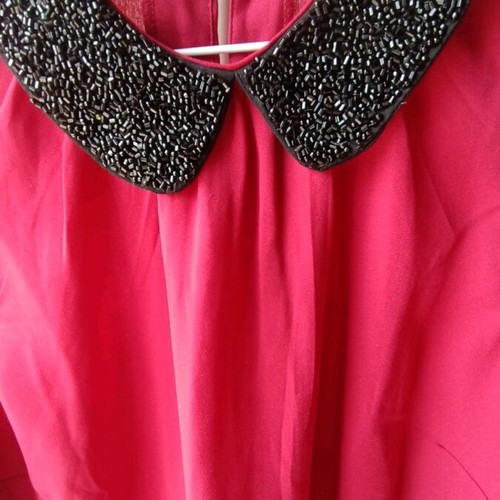 Stradivarius blouse with unique collar like new, burgundy size M