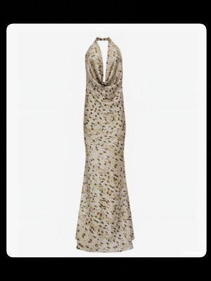 Maxi leopard satin dress Vassia Kostara new, size M