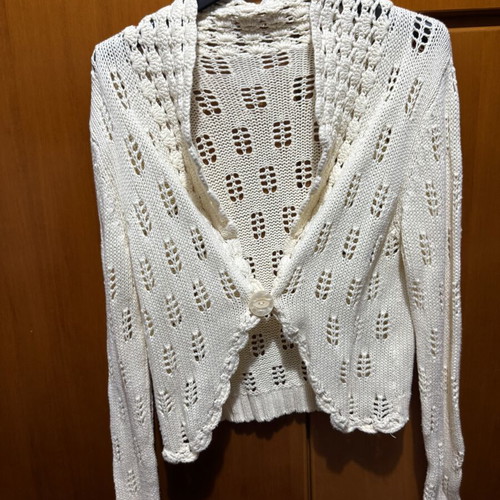 Knitted cardigan A.L.E. like new, 100% cotton, beige, one size