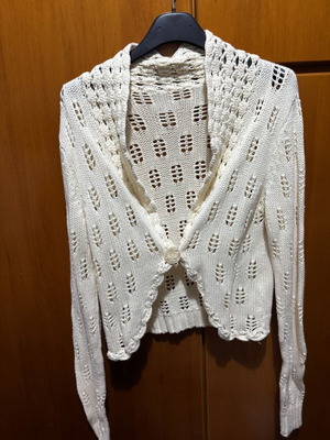 Knitted cardigan A.L.E. like new, 100% cotton, beige, one size