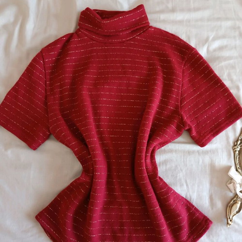 Striped turtleneck with glitter, size S, like new