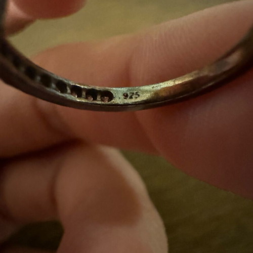 Sevalier ring from 925 silver like new, zircon, silver-anthracite color
