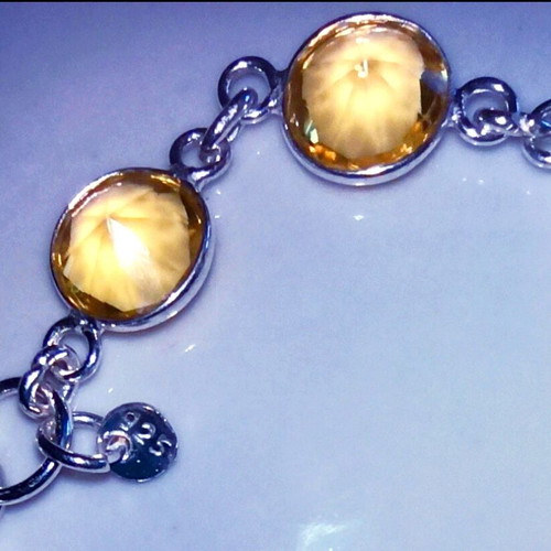 Silver 925 bracelet new with natural citrine stones 6.28g