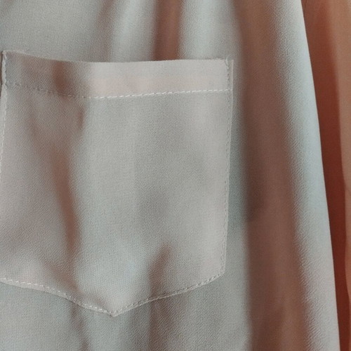 Asymmetric shirt like new, pink with gold buttons and pocket
