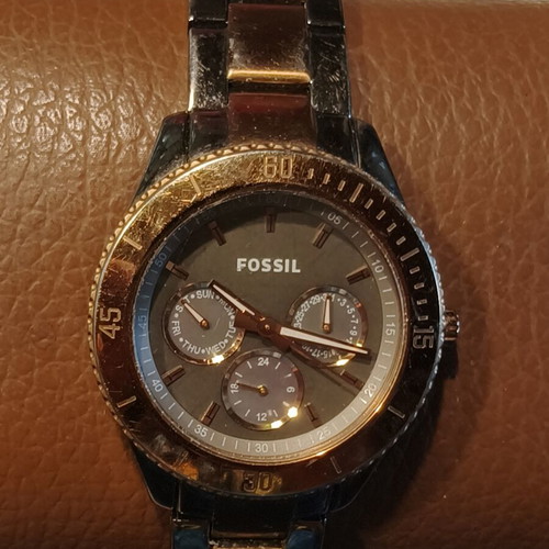 Fossil Multifunction Quartz Watch used, two-tone, women's