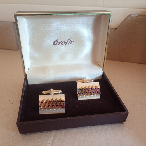 Oroflix cufflinks new, classic gold