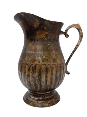 Antique Bronze Pitcher used, 1900s, decorative wine server with patina