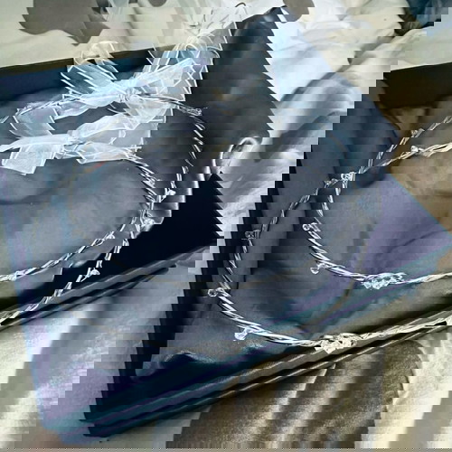 Στέφανα γάμου καινούργια με πλεκτό σχέδιο, χάντρες και χρυσή αλυσίδα