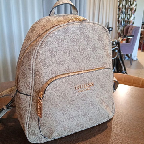 Guess backpack, beige and brown