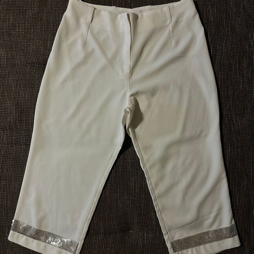 YBONH Collection white pants with silver detail, size 58, like new