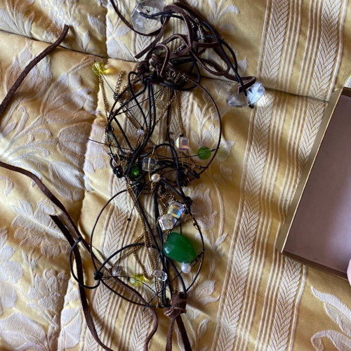 Necklace with semi-precious stones and Swarovski used, for repair or materials