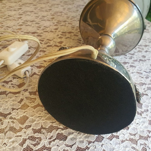 Lamp like new with glass shade, height 45 cm
