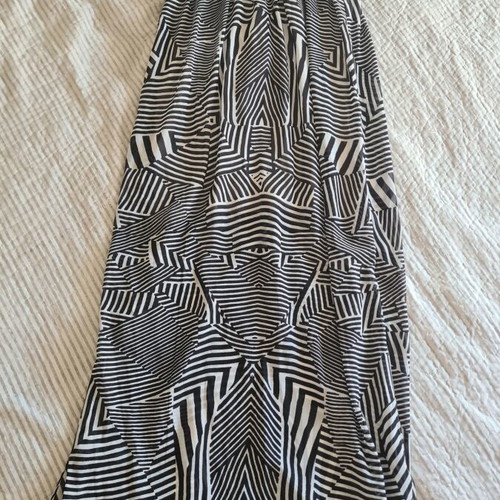 Morena Spain maxi dress black and white geometric pattern