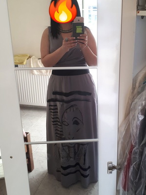 ALE Maxi Dress XL Artistic Print Grey Like New