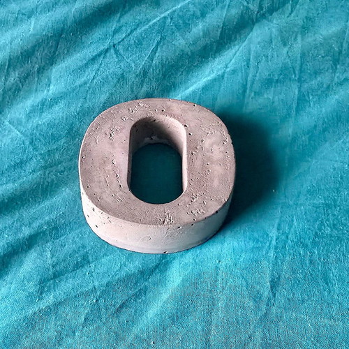 Concrete decorative number 0, handmade