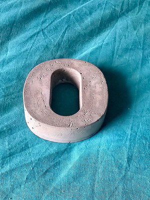 Concrete decorative number 0, handmade