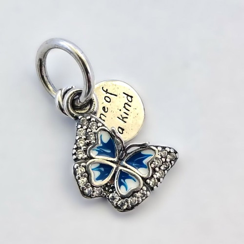 Charm Blue Butterfly Silver S925 with Zirconia new