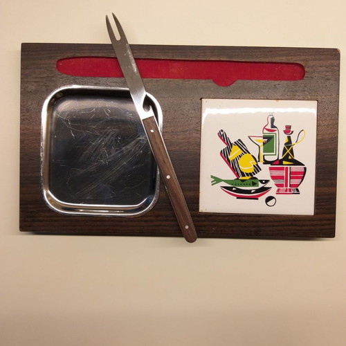 Cheese serving board used with knife, from the '60s