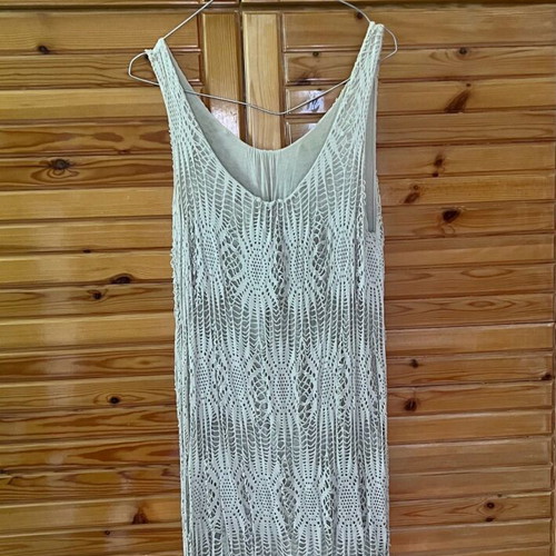 Midi summer dress beige like new, one size