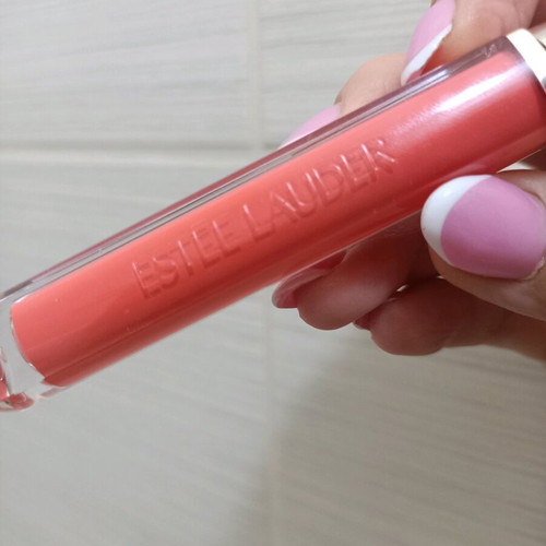 Estee Lauder matte coral orange lip gloss like new