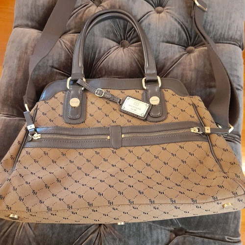 Tommy Hilfiger handbag brown fabric-leather like new