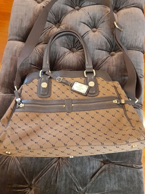 Tommy Hilfiger handbag brown fabric-leather like new