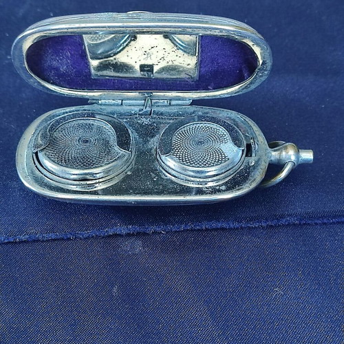 French silver-plated coin holder with stamp case used, circa 1900