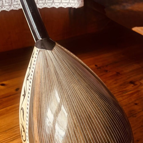 Handmade four-string bouzouki, walnut and maple wood