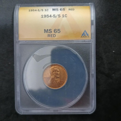 1 cent USA 1954 certified, rare double die error coin