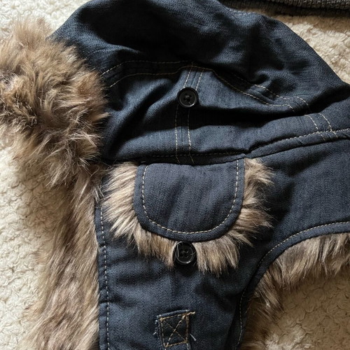 Blue Jean snow cap hat with fur by FIRETRAP like new