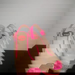  Pip-toe exe πλατφόρμες, λουστρίνι, μπεζ-φούξια, barbie core