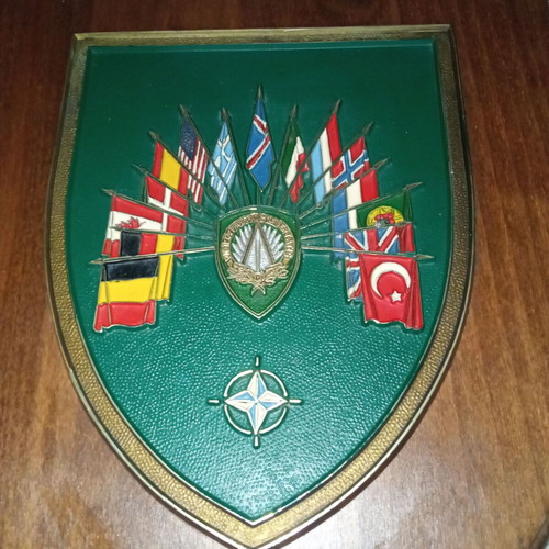 NATO country flags shield used, large